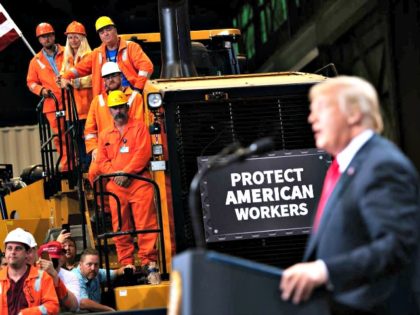 President Trump speaks at U.S. Steel’s Granite City Works steel mill in Illinois on July 26, 2018. Photo: Saul Loeb/AFP/Getty Images