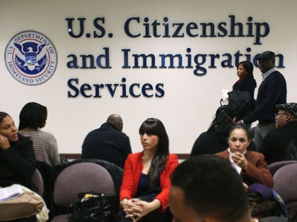 NEW YORK, NY - JANUARY 29: Immigrants wait for their citizenship interviews at the U.S. Ci