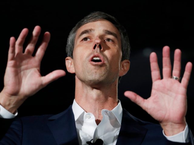 Democratic presidential candidate and former Texas Rep. Beto O'Rourke speaks during a publ
