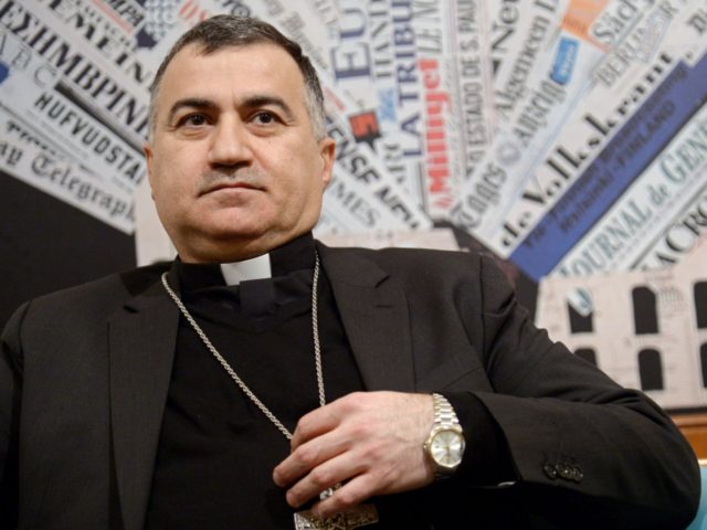 Chaldean Archbishop of Erbil (Iraqi Kurdistan), Mgr. Bashar Warda gives a press conference