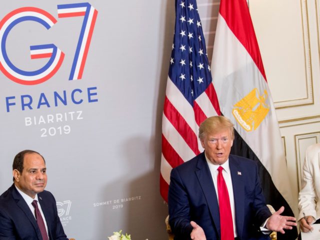 President Donald Trump speaks during a bilateral meeting with Egyptian President Abdel Fat