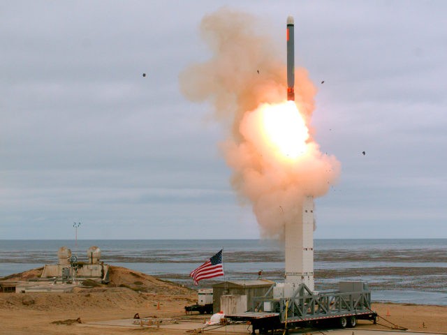 This Sunday, Aug. 18, 2019 photoprovided by the U.S. Defense Department shows the launch o