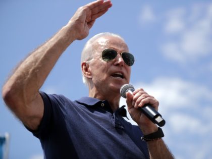 DES MOINES, IOWA - AUGUST 08: Democratic presidential candidate and former Vice President Joe Biden delivers a 20-minute campaign speech at the Des Moines Register Political Soapbox at the Iowa State Fair August 08, 2019 in Des Moines, Iowa. 22 of the 23 politicians seeking the Democratic Party presidential nomination …