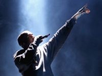 NEW YORK, NY - FEBRUARY 12: Kanye West performs at the Rn. 1st Annual Roc City Classic Starring Kevin Durant x Kanye West on February 12, 2015 in New York City. (Photo by Jerritt Clark/Getty Images for Roc Nation)