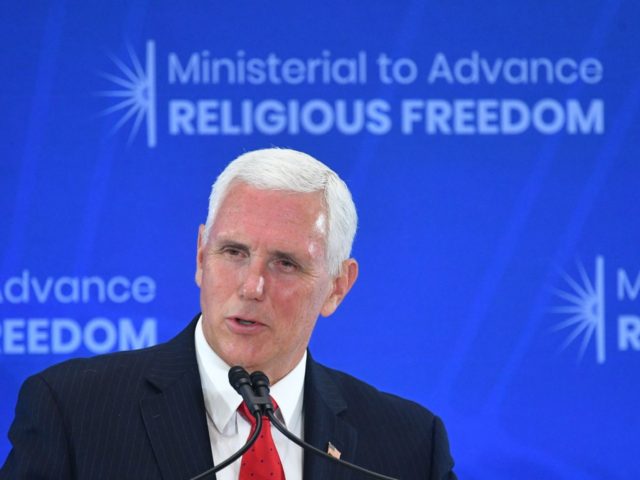 US Vice President Mike Pence speaks during the second Ministerial to Advance Religious Fre
