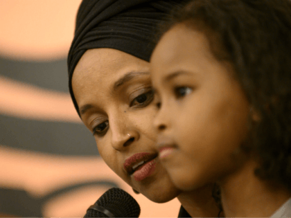 U.S. Rep. Ilhan Omar (D-MN) holds her daughter Ilwad during …