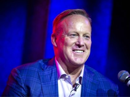 WASHINGTON, DC - JULY 24: Former White House Press Secretary Sean Spicer speaks about his new book "The Briefing: Politics, The Press, and The President," at a book launch party, at Pearl Street Warehouse, on July 24, 2018 in Washington, DC. (Photo by Al Drago/Getty Images)