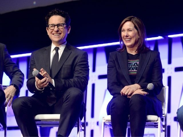 CHICAGO, IL - APRIL 12: Director J.J. Abrams (L) and Producer Kathleen Kennedy onstage dur