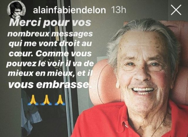 French star Alain Delon 'getting better': son