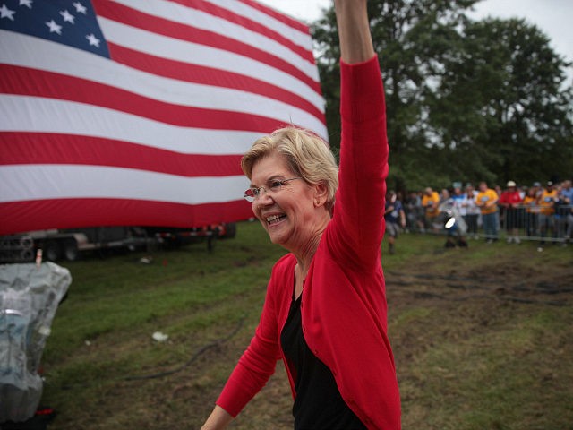 DES MOINES, IOWA - SEPTEMBER 21: Democratic presidential candidate, Sen. Elizabeth Warren (D-MA) greets guests at the Polk County Democrats' Steak Fry on September 21, 2019 in Des Moines, Iowa. Seventeen of the 2020 Democratic presidential candidates and more than 12,000 of their supporters made an appearance at the event. …