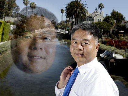 In this Thursday, May 3, 2018, photo, U.S. Rep. Ted Lieu, D-California, poses for a picture in the Venice community of Los Angeles. Members of the Asian-American community are running for federal office from all corners of the country, dozens of them as Democratic candidates deliberately playing up their Asian …