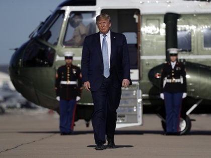 President Donald Trump walks to board Air Force One at Marine Corps Air Station Miramar, Wednesday, Sept. 18, 2019, in San Diego, Calif. (AP Photo/Evan Vucci)