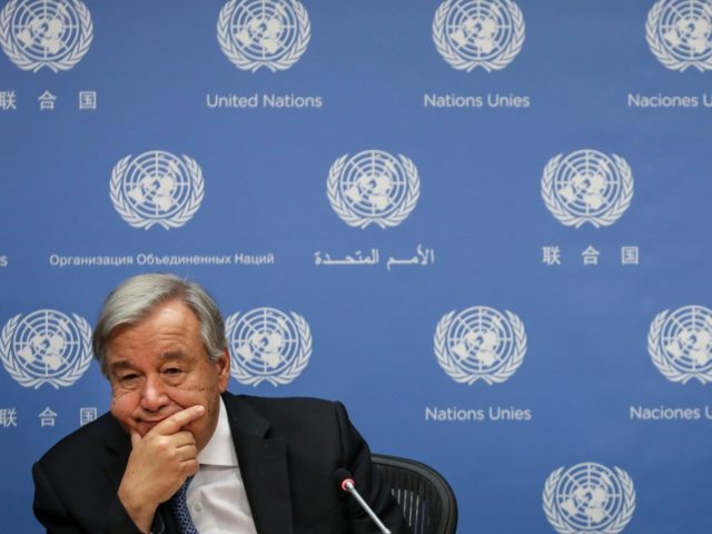 NEW YORK, NY - SEPTEMBER 18: United Nations Secretary-General Antonio Guterres speaks at a news conference at UN headquarters on September 18, 2019 in New York City. Guterres has made the fight against the climate crisis one of his top priorities this year for the UN, which hosts world leaders …
