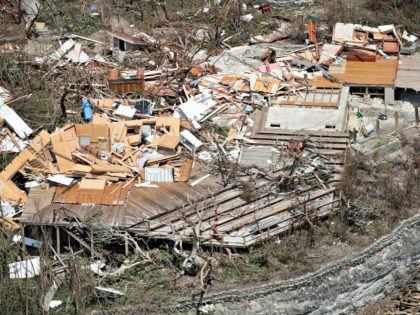 GREAT ABACO, BAHAMAS - SEPTEMBER 04: An aerial view of damage caused by Hurricane Dorian i