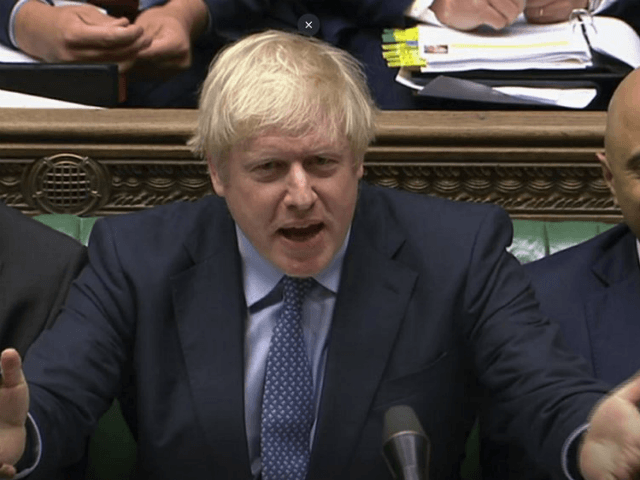 Britain's Prime Minister Boris Johnson speaks during Prime Minister's Questions in the Hou