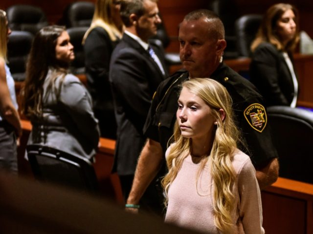 Brooke "Skylar" Richardson is escorted out of the courtroom after the verdict in her trial