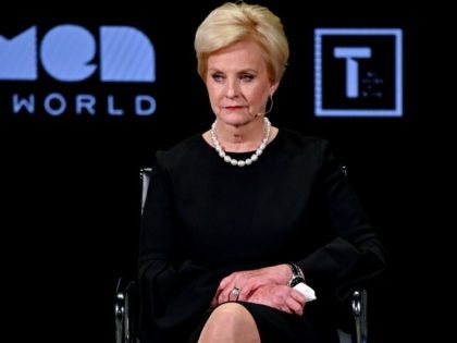 NEW YORK, NEW YORK - APRIL 12: Cindy McCain speaks during the 10th Anniversary Women In Th
