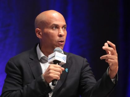 CEDAR RAPIDS, IOWA - SEPTEMBER 20: Democratic presidential candidate and New Jersey senator Cory Booker speaks at an LGBTQ presidential forum at Coe College’s Sinclair Auditorium on September 20, 2019 in Cedar Rapids, Iowa. The event is the first public event of the 2020 election cycle to focus entirely on …