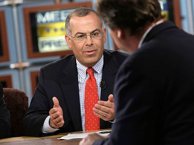 WASHINGTON - APRIL 20: New York Times columnist David Brooks (L) speaks as moderator Tim Russert (R) looks on during a taping of "Meet the Press" at the NBC studios April 20, 2008 in Washington, DC. Brooks discussed on the race between Democratic U.S. presidential hopefuls Sen. Barack Obama (D-IL) …