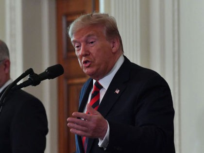 US President Donald Trump speaks during a press conference with Australian Prime Minister