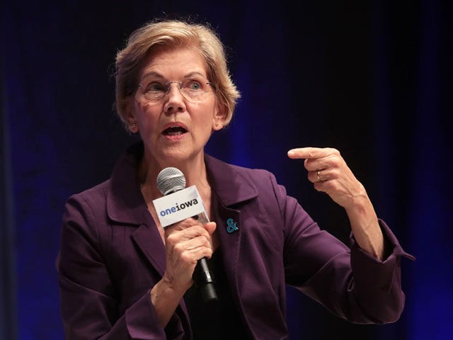 CEDAR RAPIDS, IOWA - SEPTEMBER 20: Democratic presidential candidate Massachusetts Senator Elizabeth Warren speaks at an LGBTQ presidential forum at Coe College’s Sinclair Auditorium on September 20, 2019 in Cedar Rapids, Iowa. The event is the first public event of the 2020 election cycle to focus entirely on LGBTQ issues. …