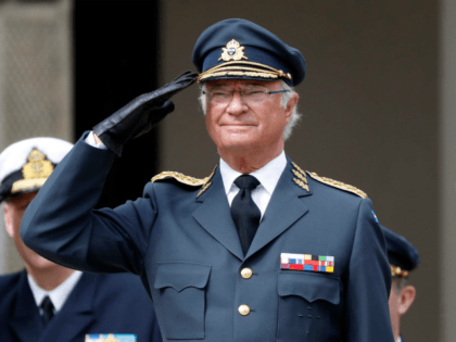 STOCKHOLM, SWEDEN - APRIL 30: King Carl XVI Gustaf of Sweden salutes at a celebration of h