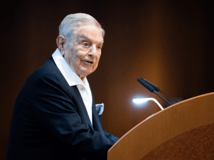 Hungarian-born US investor and philanthropist George Soros talks to the audience after receiving the Schumpeter Award 2019 in Vienna, Austria on June 21, 2019. (Photo by GEORG HOCHMUTH / APA / AFP) / Austria OUT (Photo credit should read GEORG HOCHMUTH/AFP/Getty Images)