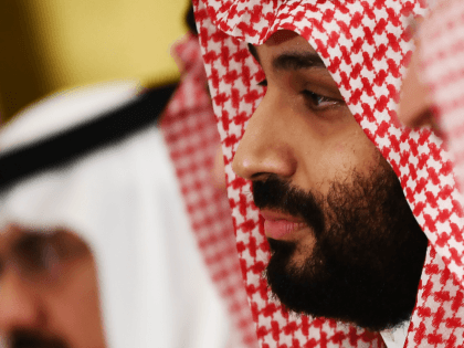 Saudi Arabia's Crown Prince Mohammed Bin Salman attends a working breafast with US Preside