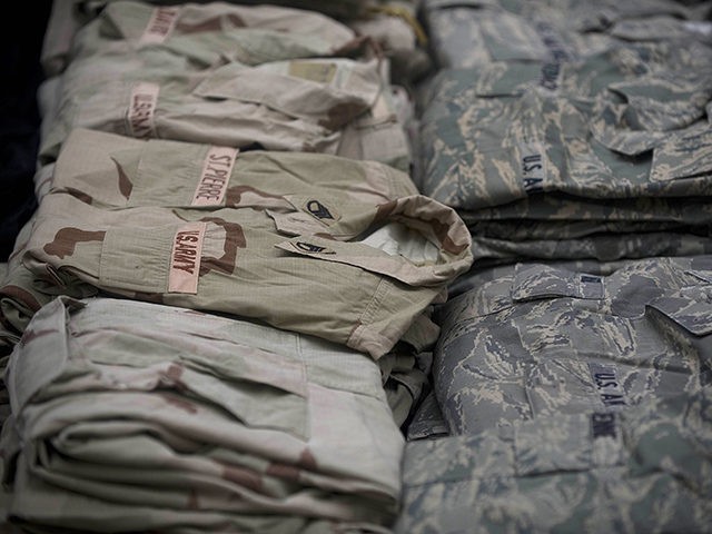 US Army fatigues seized to the Zetas drug cartel, together with hand grenades, firearms an