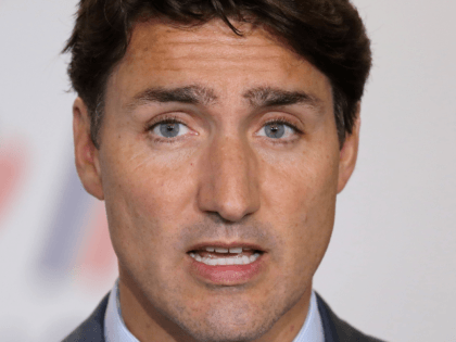 Canada's Prime Minister Justin Trudeau addresses media representatives at a press conferen