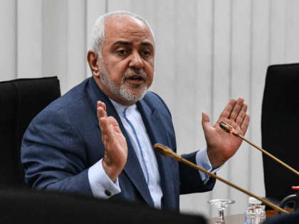 Iran's Foreign Minister Mohammad Javad Zarif speaks at the Islamic World Forum in Kuala Lu