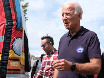 Democratic presidential candidate and former US Vice President Joe Biden campaigns on September 2, 2019 in Cedar Rapids, Iowa. Biden spoke at the Hawkeye Area Labor Council Picnic and was among several Democratic presidential candidates who attended then Labor Day event. (Photo by Alex Wroblewski/Getty Images)