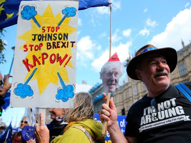Anti-Brexit activists, and demonstrators opposing the British government's actions in