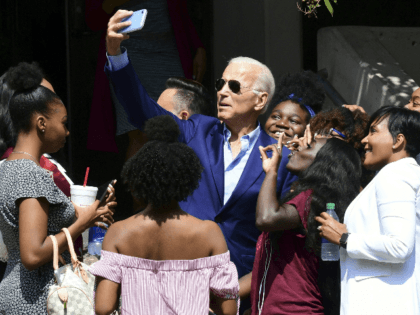 Democratic 2020 presidential hopeful Former Vice President Joe Biden visits with students at Texas Southern University Student Life Center in Houston, Texas on September 13, 2019. (Photo by Frederic J. BROWN / AFP) (Photo credit should read FREDERIC J. BROWN/AFP/Getty Images)