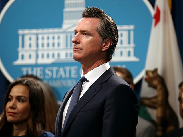 SACRAMENTO, CALIFORNIA - AUGUST 16: California Gov. Gavin Newsom looks on during a news co