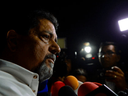 Venezuelan opposition figure Edgar Zambrano speaks with the press after being released fro