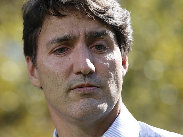 WINNIPEG, MB - SEPTEMBER 19: Canadian Prime Minister Justin Trudeau addresses the media regarding photos and video that have surfaced in which he is wearing dark makeup on September 19, 2019 in Winnipeg, Canada. Three separate incidents came to light yesterday where Trudeau was wearing dark makeup as part of …