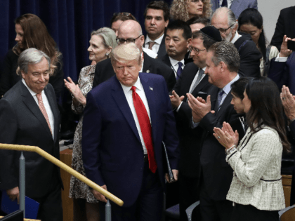 (L-R) United Nations (U.N.) Secretary General Antonio Guterres and U.S. President Donald T