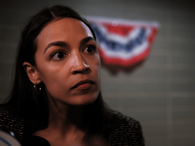 U.S. Rep. Alexandria Ocasio-Cortez (D-NY) speaks to the media after a public housing town hall at a New York City Housing Authority (NYCHA) residence on August 29, 2019 in the Bronx borough of New York City. Cortez, who represents residents from parts of the Bronx and Queens boroughs, spoke about …