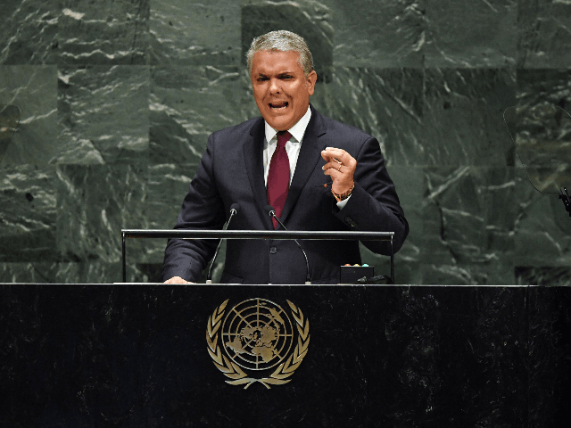 Colombian President Iván Duque Márquez speaks during the 74th Session of the General Ass