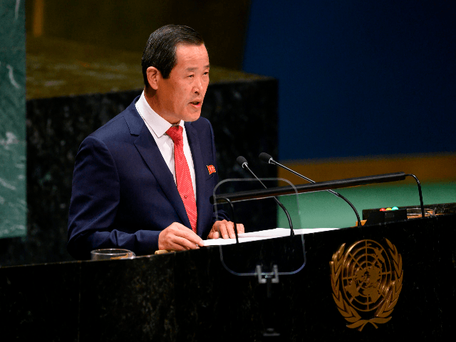 Chair of the delegation of North Korea, Kim Song speaks during General debate of the 74th