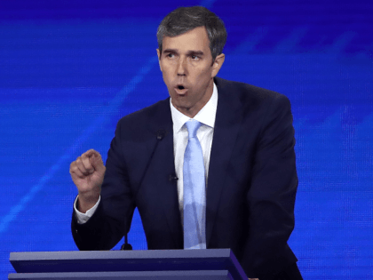 Democratic presidential candidate former Texas congressman Beto O'Rourke speaks during the