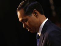 Democratic presidential candidate former housing secretary Julian Castro looks on in the spin room after the Democratic Presidential Debate at Texas Southern University on September 12, 2019 in Houston, Texas. Ten Democratic presidential hopefuls were chosen from the larger field of candidates to participate in the debate hosted by ABC …