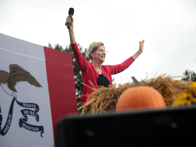 Democratic presidential candidate, Sen. Elizabeth Warren (D-MA) speaks at the Polk County