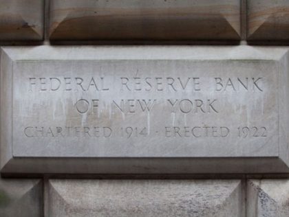 NEW YORK, NY - JULY 29: A cornerstone in the Federal Reserve Bank of New York building is seen on July 29, 2011 in New York City. Bankers and economists were invited to meet with Treasury Department officials at the bank today to discuss the on-going debt-limit crisis and how …