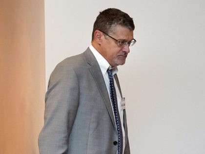FILE - In this Nov. 14, 2017, file photo, Glenn R. Simpson, co-founder of the research firm Fusion GPS, arrives for a scheduled appearance before a closed House Intelligence Committee hearing on Capitol Hill in Washington. A congressional committee has released a transcript of a private interview with Simpson, the …