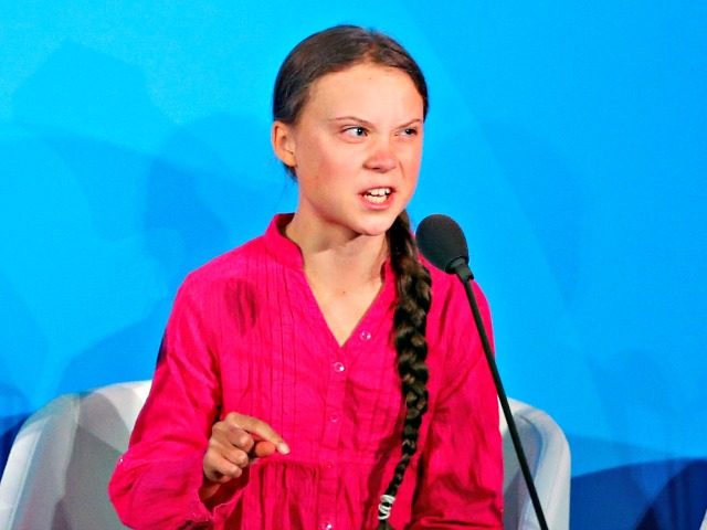 Environmental activist Greta Thunberg, of Sweden, addresses the Climate Action Summit in t