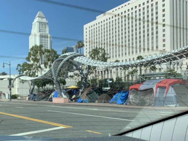 Los Angeles homeless (Joel Pollak / Breitbart News)