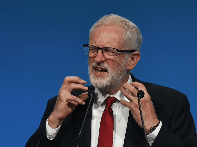 Jeremy Corbyn, opposition Labour party leader speaks during the Trades Union (TUC) Congress in Brighton, southern England on September 10, 2019. (Photo by Ben STANSALL / AFP) (Photo credit should read BEN STANSALL/AFP/Getty Images)