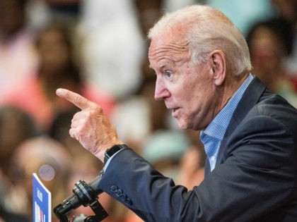 ROCK HILL, SC - AUGUST 29: Democratic presidential candidate and former US Vice President Joe Biden addresses a crowd at a town hall event at Clinton College on August 29, 2019 in Rock Hill, South Carolina. Biden has spentWednesday and Thursday campaigning in the early primary state. (Photo by Sean …